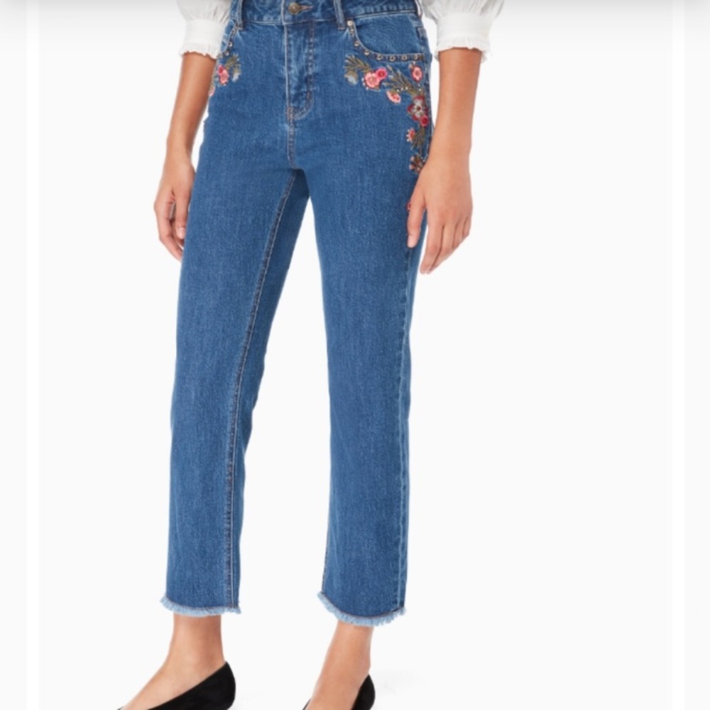 Kate Spade 29 denim ditsy fray